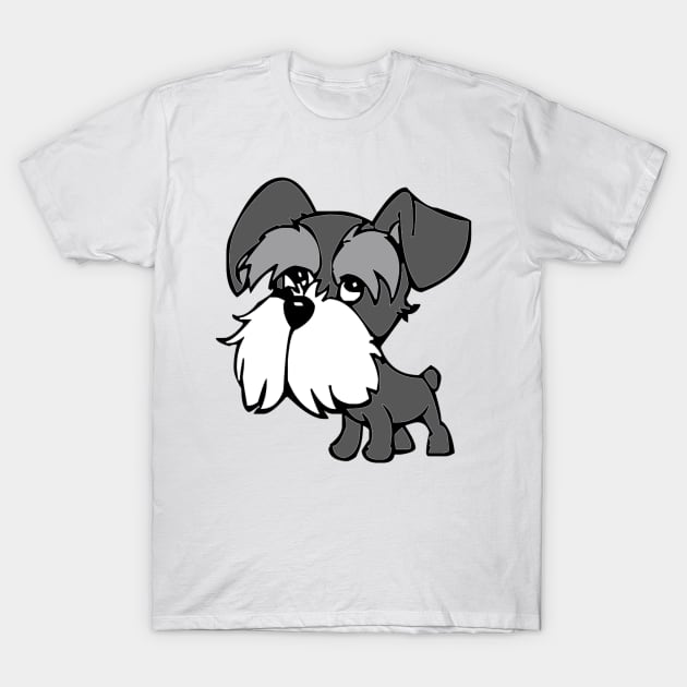 Cartoon Miniature Schnauzer T-Shirt by Koala's Fog Laboratory